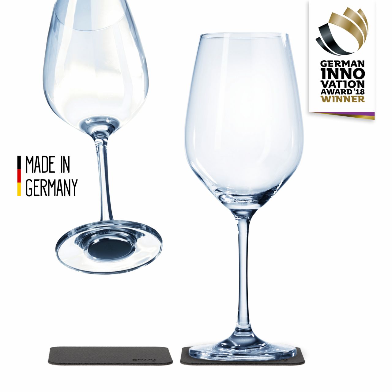 SILWY Magnet-Gläser "Wein" 2er-Set aus Kristallglas